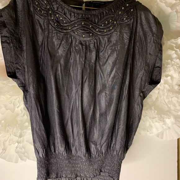 Distressed Metallic Blouse | Granite Grey - Picture 6 of 6